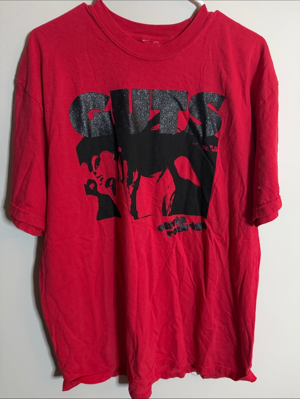 Olivia Rodrigo Red Glittering GUTS T-Shirt